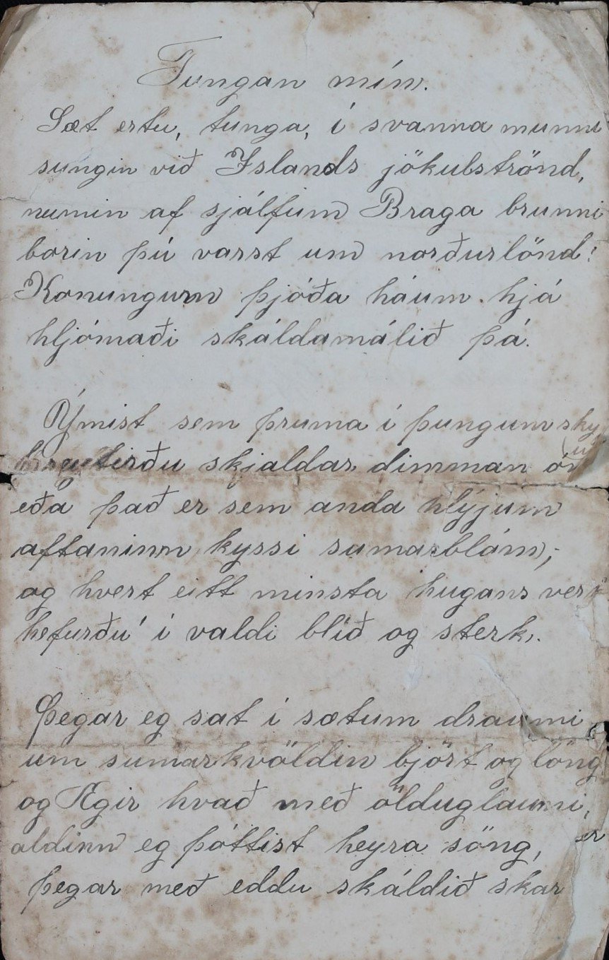 Sæt ertu, tunga, í svanna munni