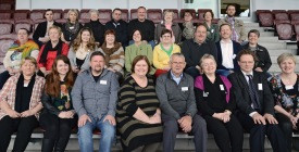 Ráðstefnugestir í stúkunni í Kópavogi