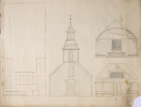 Teikning af Möðruvallakirkju