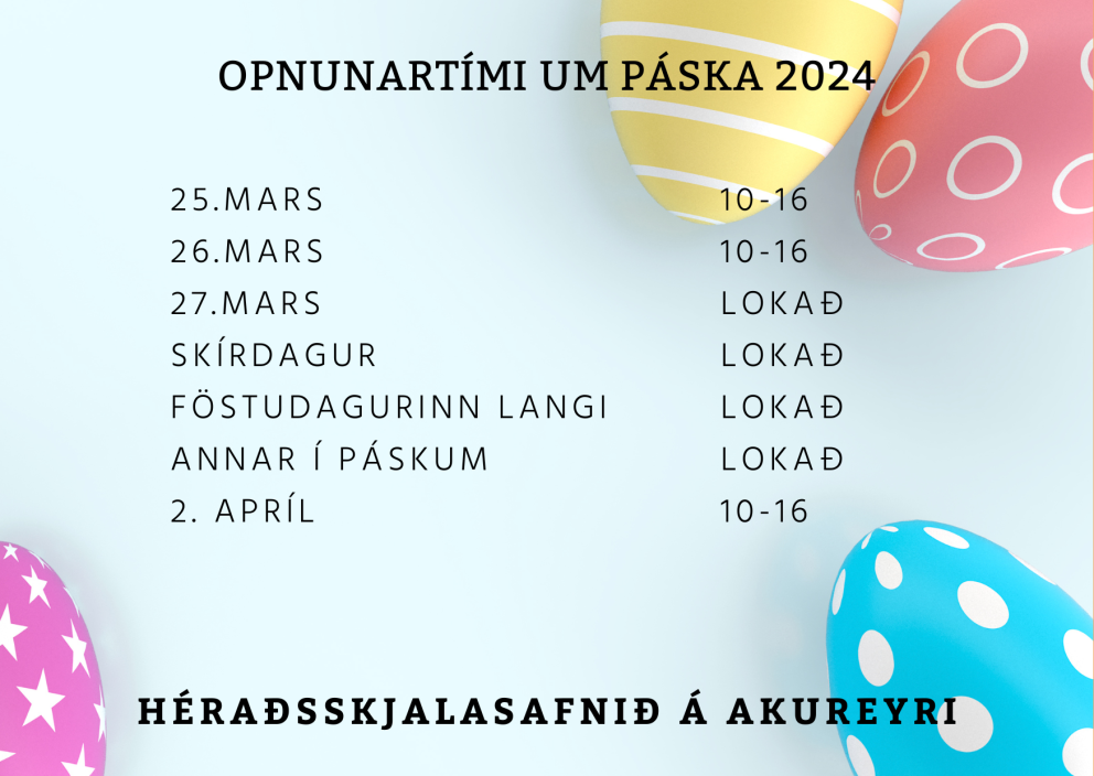 Opnunartími um páska 2024