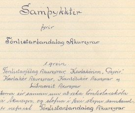 Úr fundargerðabók Tónlistarbandalags Akureyrar