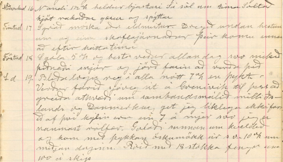 Úr dagbók Baldvins Bessa Gunnarssonar (1854-1923) frá því í október 1918.