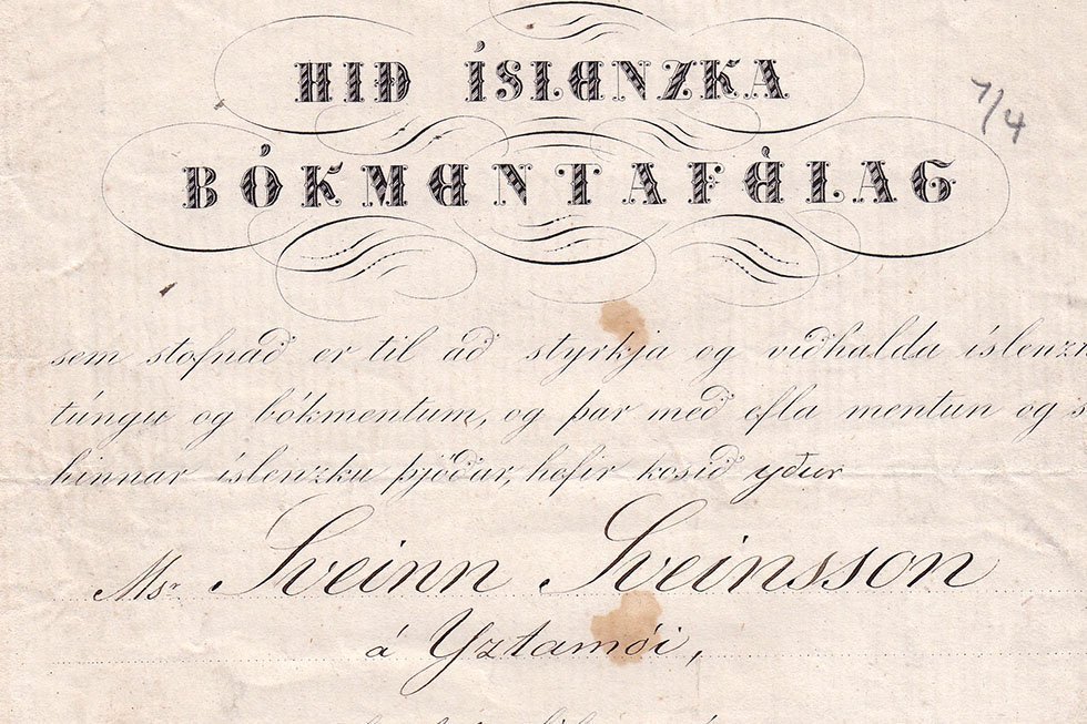 Skírteini Sveins á Yztamói frá 1867
