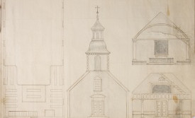 Teikning af Möðruvallakirkju