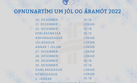 Afgreiðslutími um jól og áramót